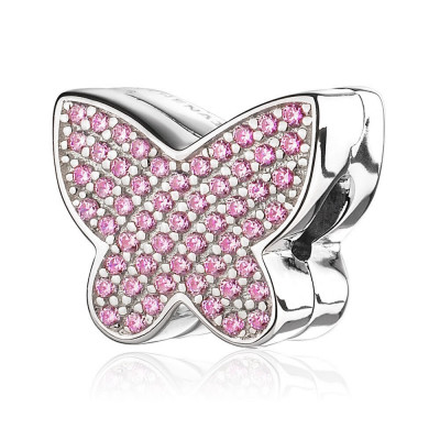 Charm | Encanto Clip Mariposa Pink Plata de Ley