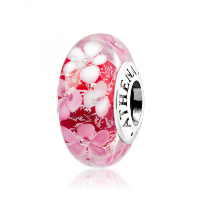 Encanto de cristal de Murano Pink Flowers